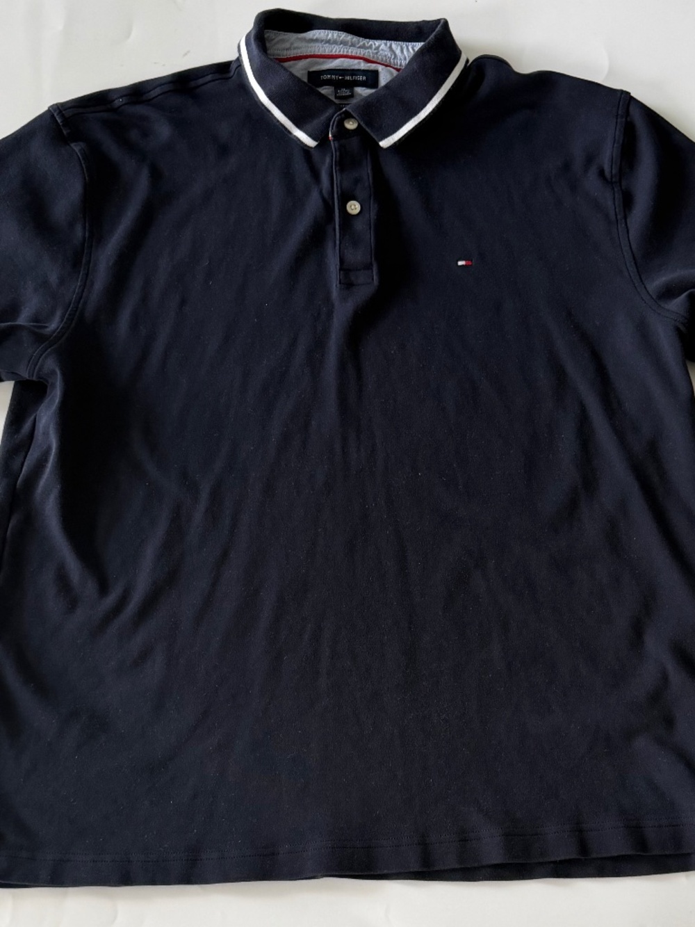 Tommy Hilfiger Men's Navy Blue Polo Size XL EUC 100% Cotton
